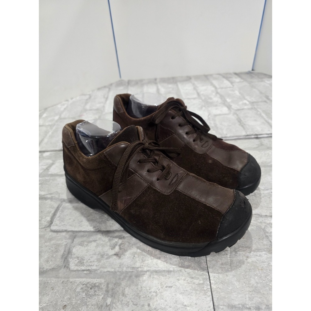 CLARKS Mens Casual Shoes Dark Brown Leather US 10.5 Two Tone Leather Suede